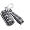 Keycare TPU Key Cover Compatible for Scorpio-N, TUV 300 Plus, XUV 300, XUV400, XUV700, Marazzo, Bolero 2020, Scorpio, Thar Flip Key | TP09 Silver Black